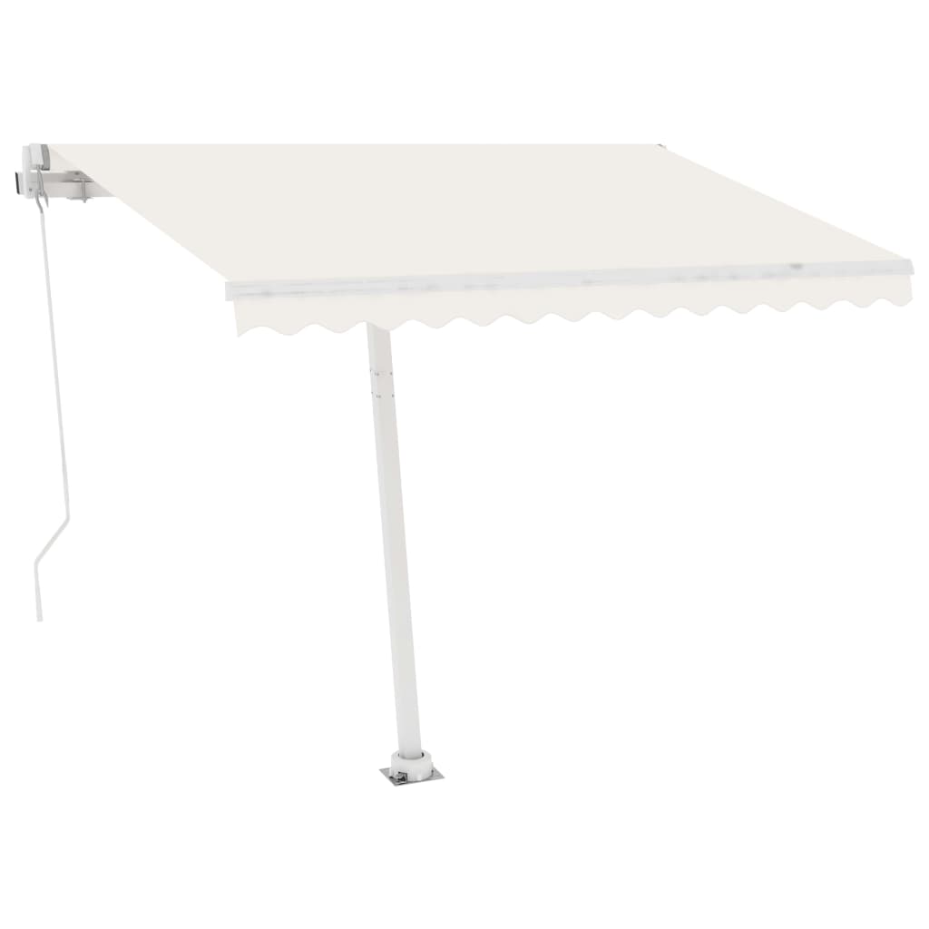 vidaXL Manual Retractable Awning with LED 350x250 cm Cream