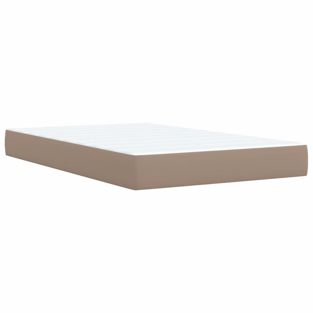 vidaXL Box Spring Bed with Mattress Cappuccino 120x200 cm Faux Leather