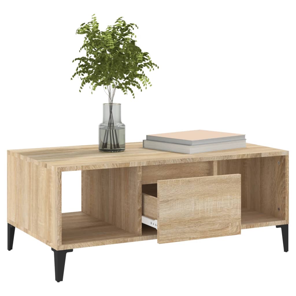 vidaXL Coffee Table Sonoma Oak 90x50x36.5 cm Engineered Wood