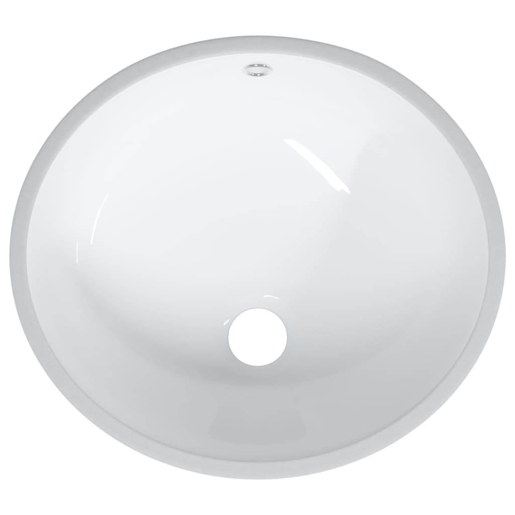 vidaXL Bathroom Sink White 38.5x33.5x19 cm Oval Ceramic