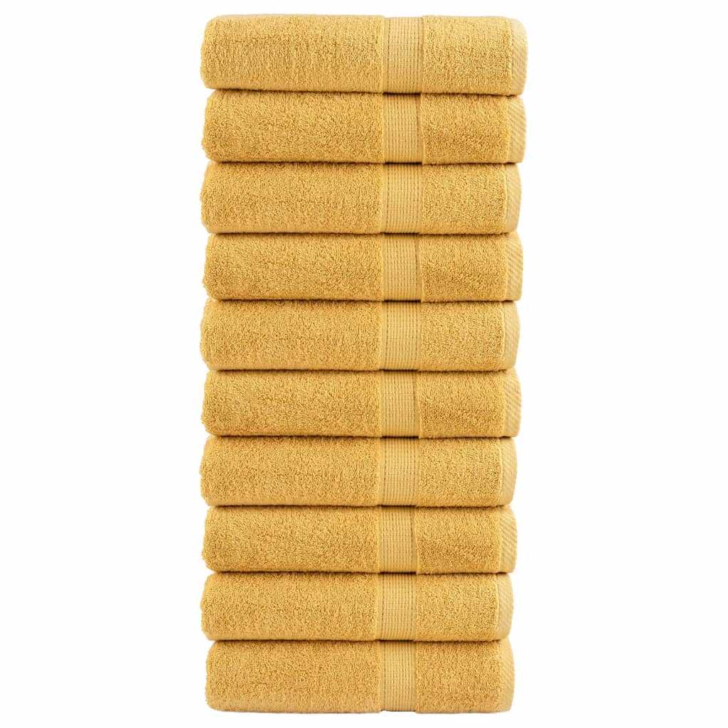 vidaXL Premium Bath Towels SOLUND 10pcs Gold 100x150cm 600gsm