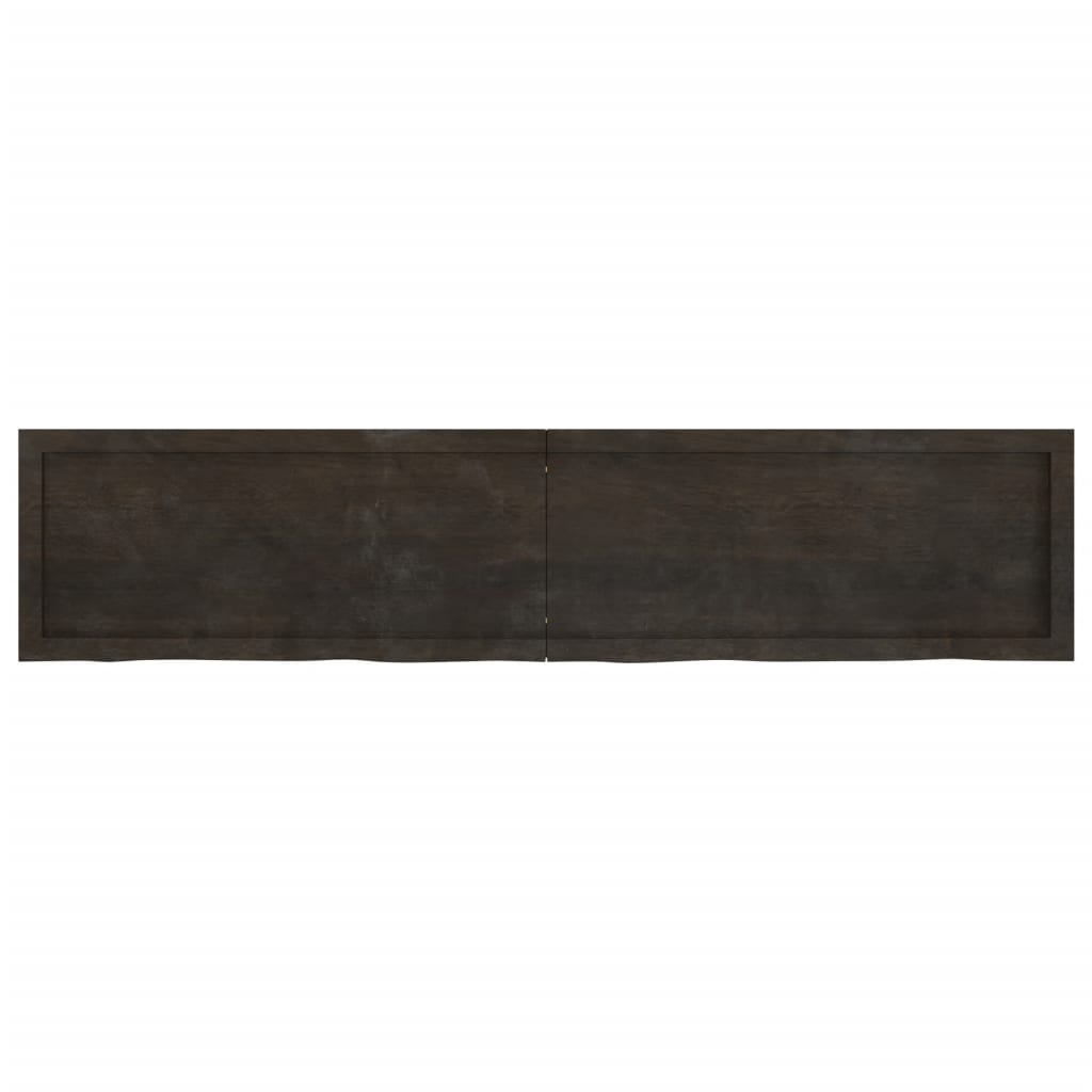 vidaXL Bathroom Countertop Dark Brown 180x40x(2-4) cm Treated Solid Wood