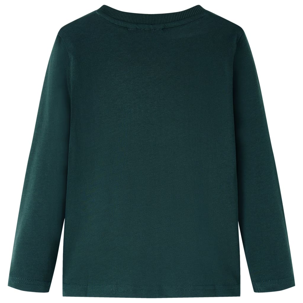 Kids' T-shirt with Long Sleeves Dark Green 128