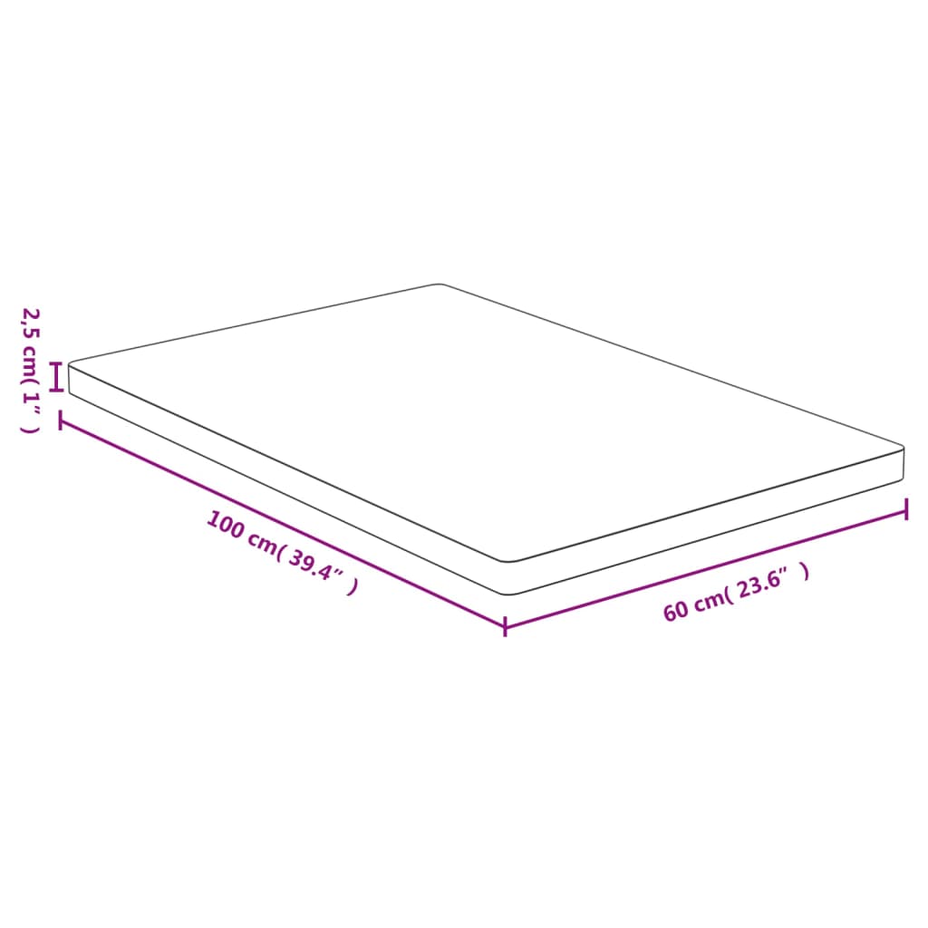 vidaXL Table Top 60x100x2.5 cm Bamboo