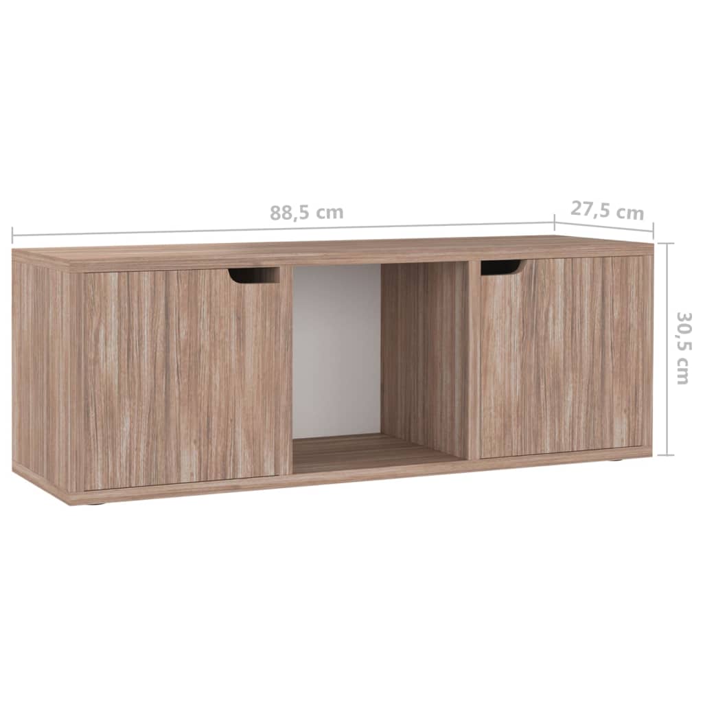 vidaXL TV Cabinet Grey Sonoma 88.5x27.5x30.5 cm Engineered Wood