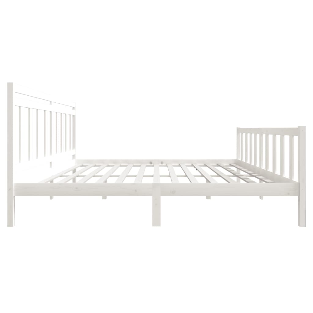 vidaXL Bed Frame without Mattress White Solid Wood 200x200 cm (810103+814115)