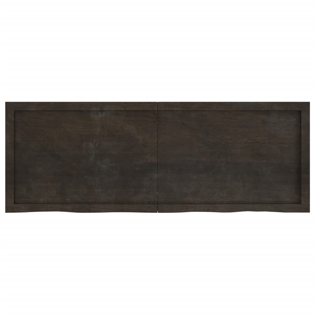 vidaXL Bathroom Countertop Dark Brown 140x50x(2-4) cm Treated Solid Wood