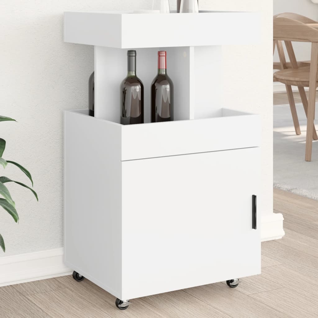 vidaXL Bar Cart White 50x41x89 cm Engineered Wood