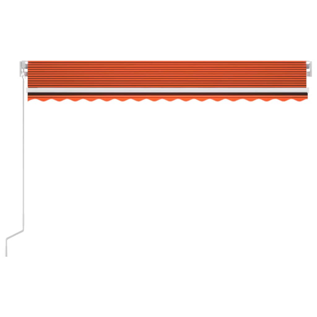 vidaXL Manual Retractable Awning 450x350 cm Orange and Brown