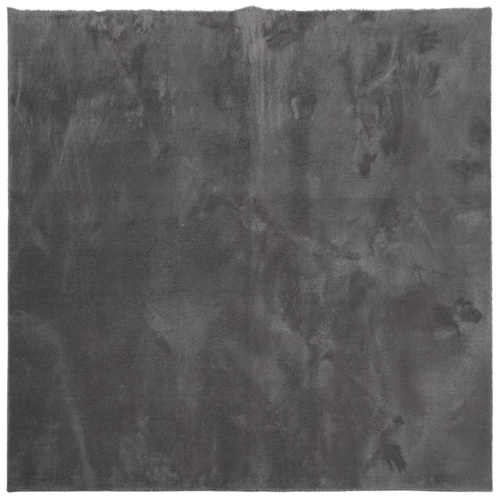 vidaXL Rug HUARTE Short Pile Soft and Washable Anthracite 240x240 cm