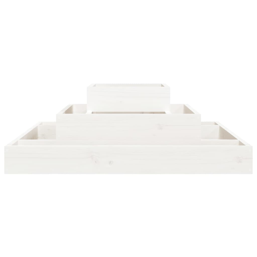 vidaXL Planter White 80x80x27 cm Solid Wood Pine