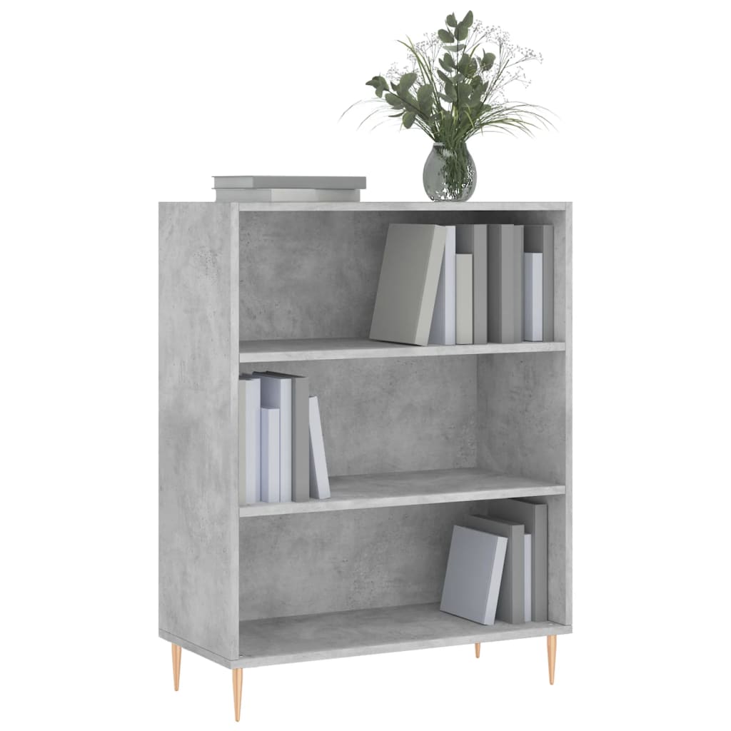 vidaXL Bookcase Concrete Grey 69.5x32.5x90 cm Engineered Wood