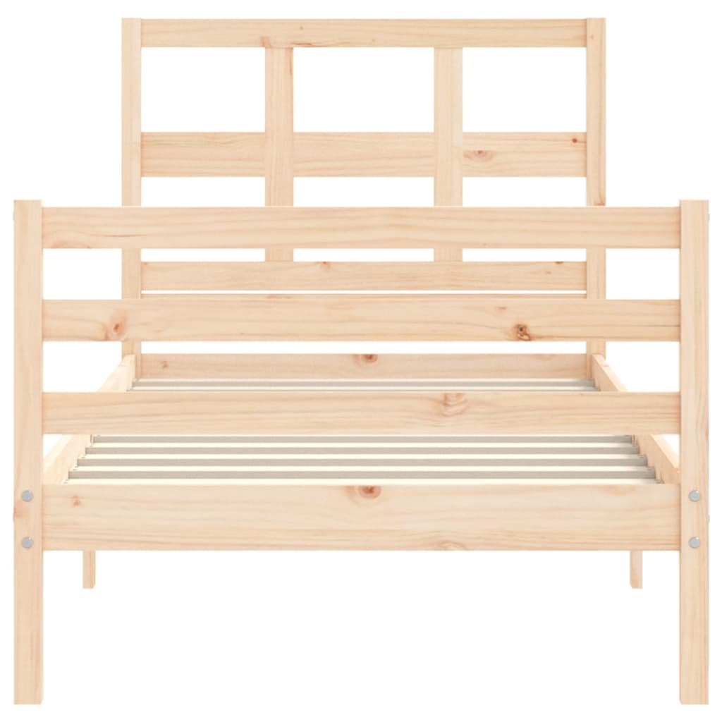 vidaXL Bed Frame without Mattress Single Solid Wood