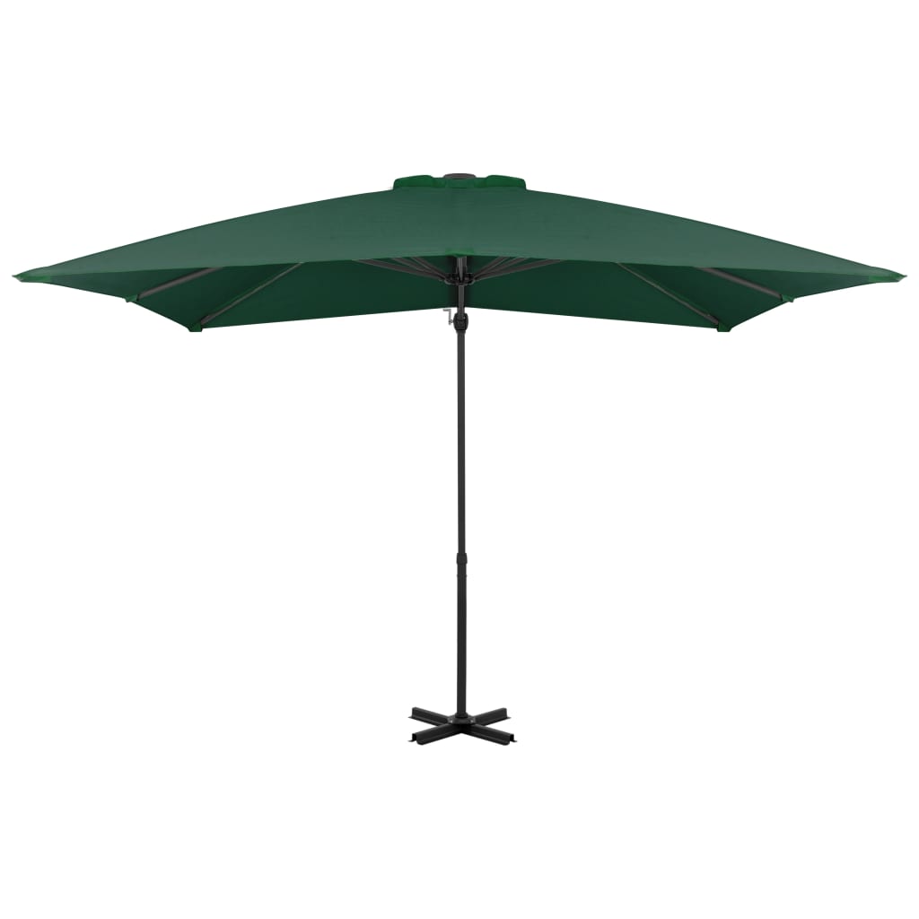 vidaXL Cantilever Garden Parasol with Aluminium Pole Green 250x250 cm