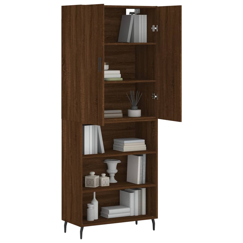 vidaXL Highboard Brown Oak 69.5x34x180 cm Engineered Wood