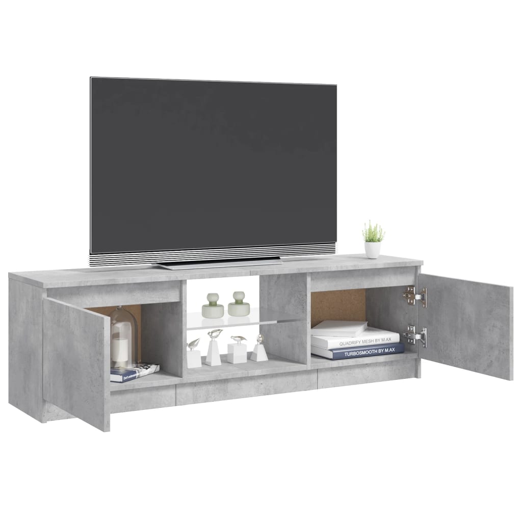 vidaXL TV Cabinet with LED Lights Concrete Grey 120x30x35.5 cm