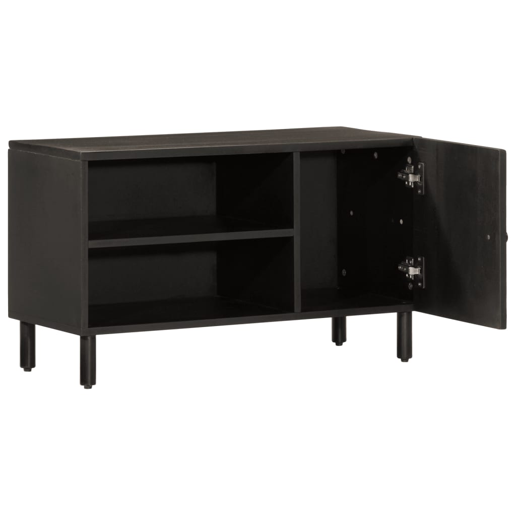 vidaXL TV Cabinet Black 80x31x46 cm Solid Wood Mango