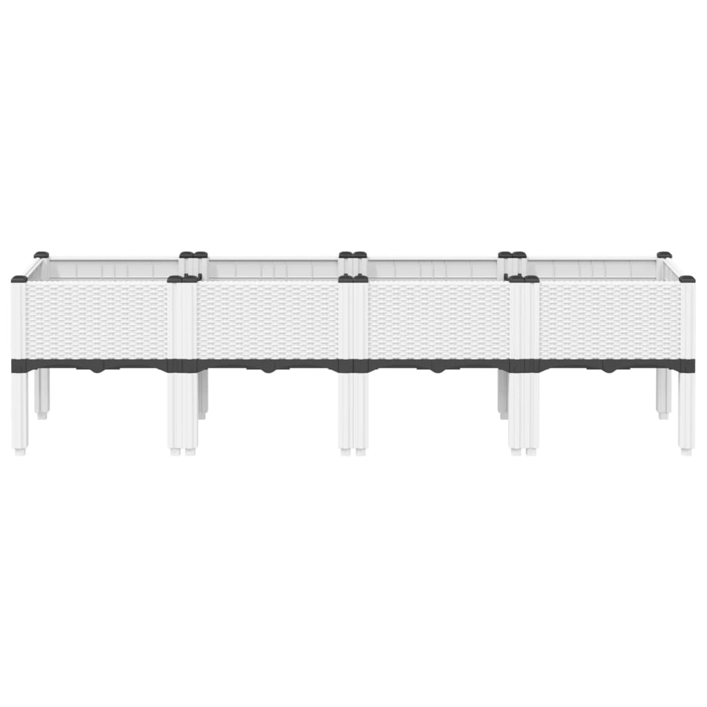 vidaXL Garden Planter with Legs White 160x40x42 cm PP