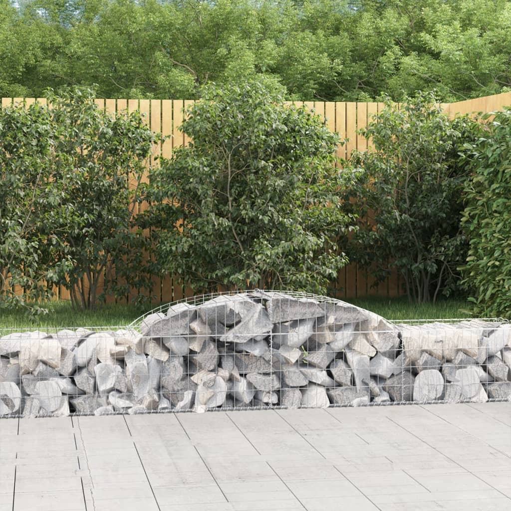 vidaXL Arched Gabion Baskets 9 pcs 300x50x40/60 cm Galvanised Iron