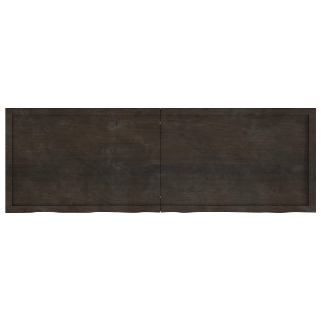 vidaXL Bathroom Countertop Dark Brown 180x60x(2-4) cm Treated Solid Wood