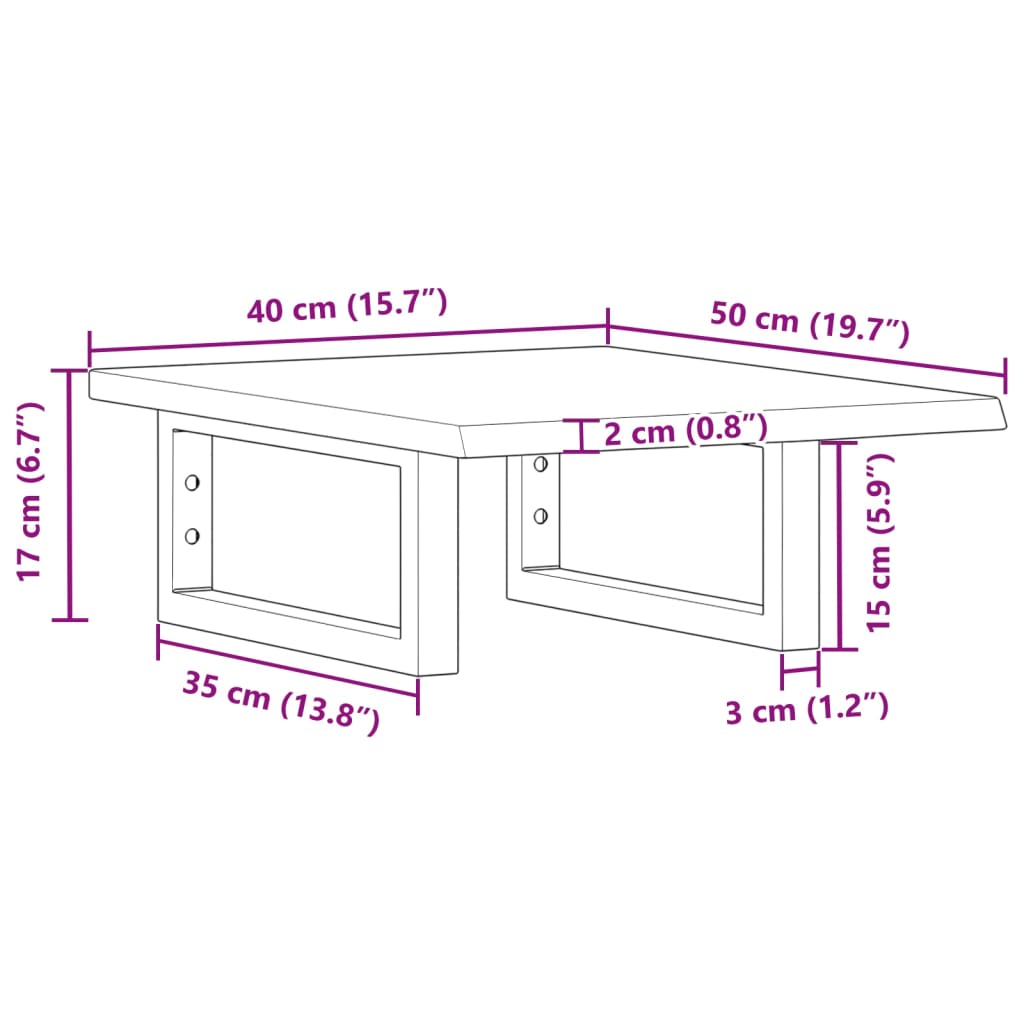 vidaXL Basin Shelf Wall Mounted Steel and Solid Wood Oak