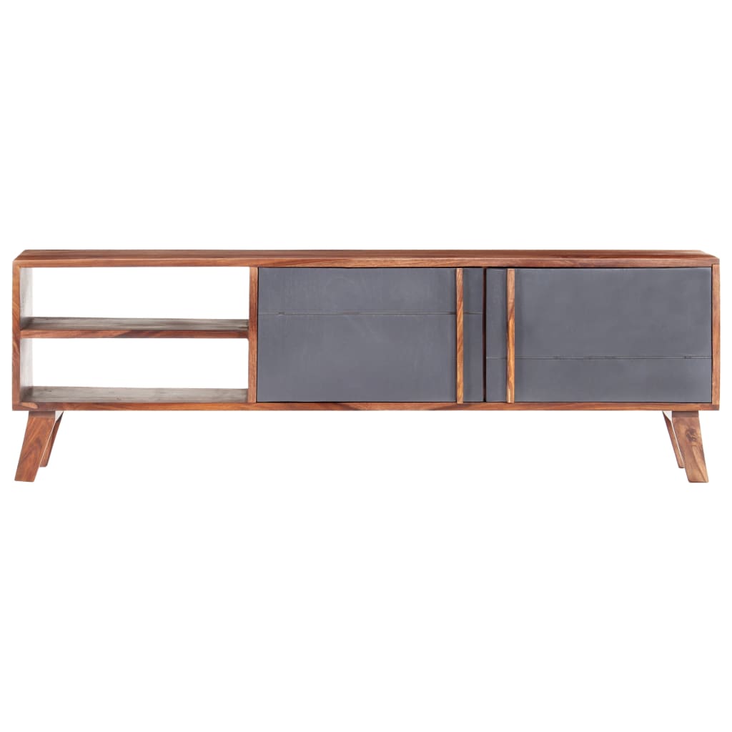 vidaXL TV Cabinet Grey 140x30x45 cm Solid Wood