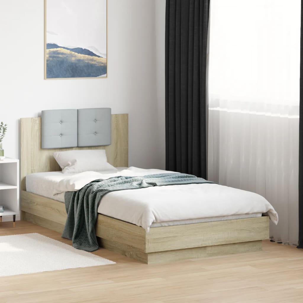 vidaXL Bed Frame without Mattress Sonoma Oak 75x190 cm Small Single