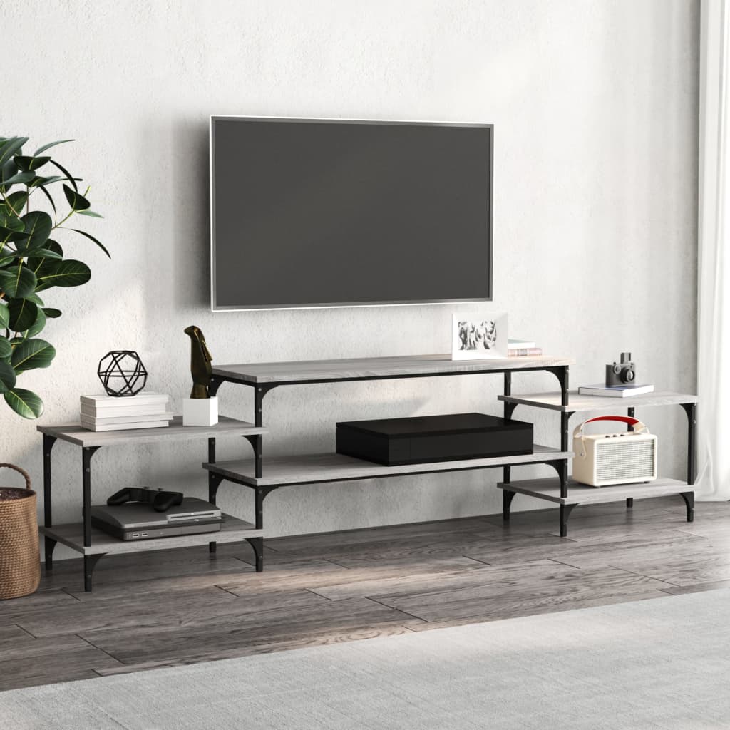 vidaXL TV Cabinet Grey Sonoma 197x35x52 cm Engineered Wood