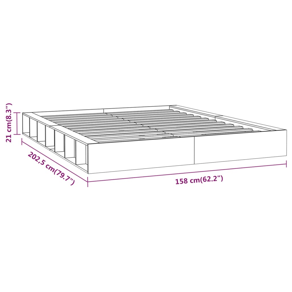 vidaXL Bed Frame without Mattress 140x200 cm Solid Wood