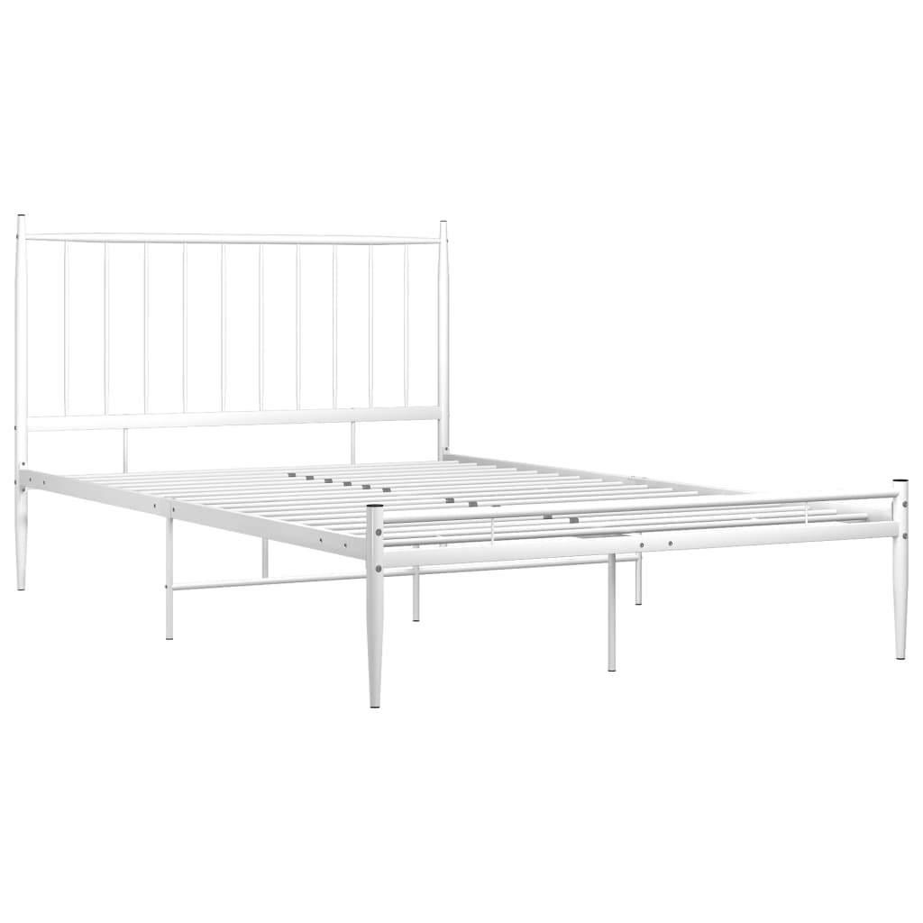 vidaXL Bed Frame without Mattress White Metal 120x200 cm