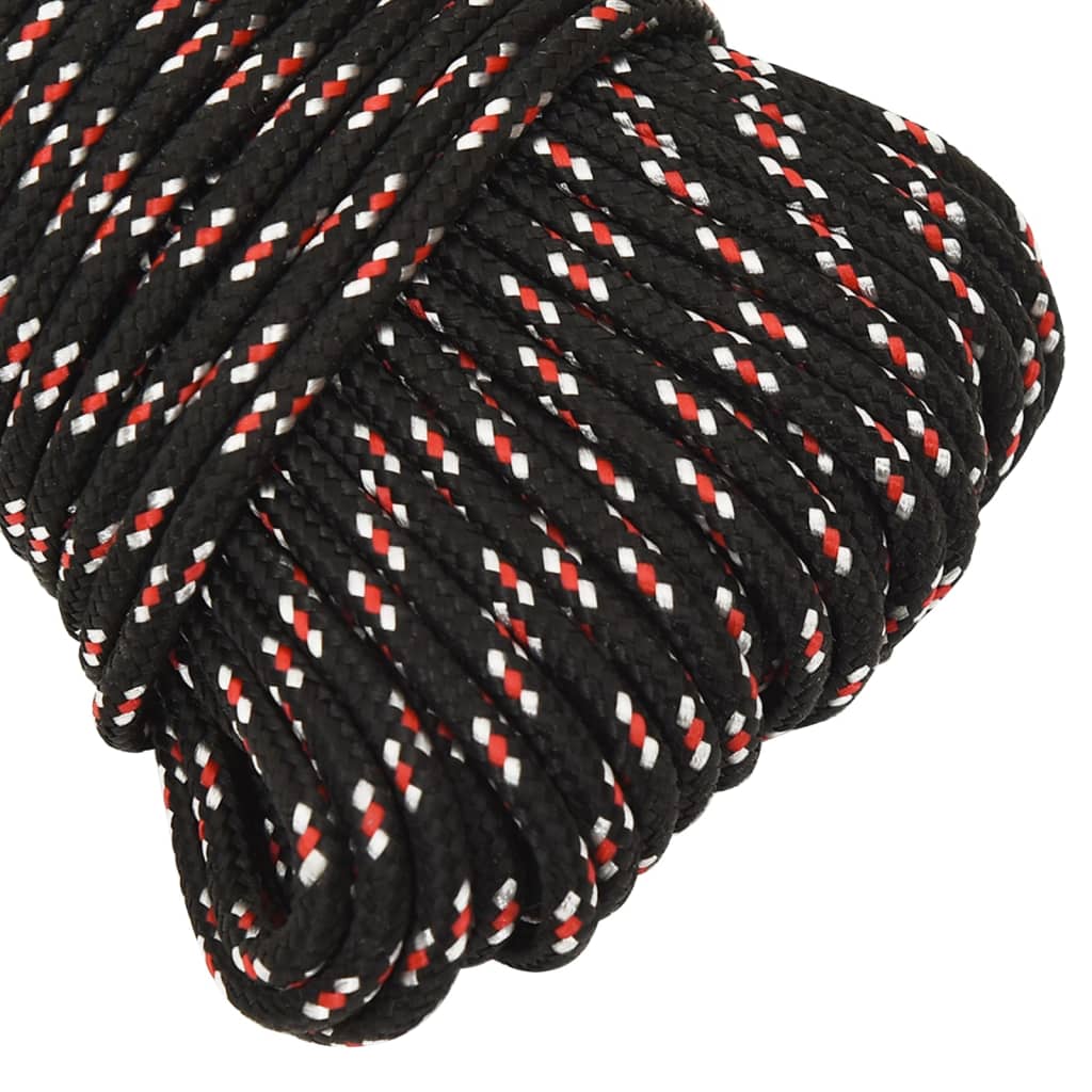 vidaXL Boat Rope Black 4 mm 50 m Polypropylene