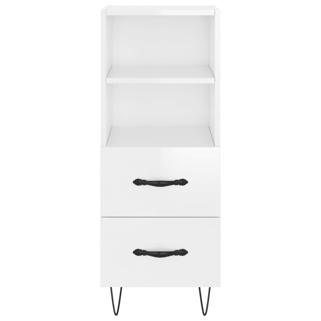 vidaXL Highboard High Gloss White 34.5x34x180 cm Engineered Wood