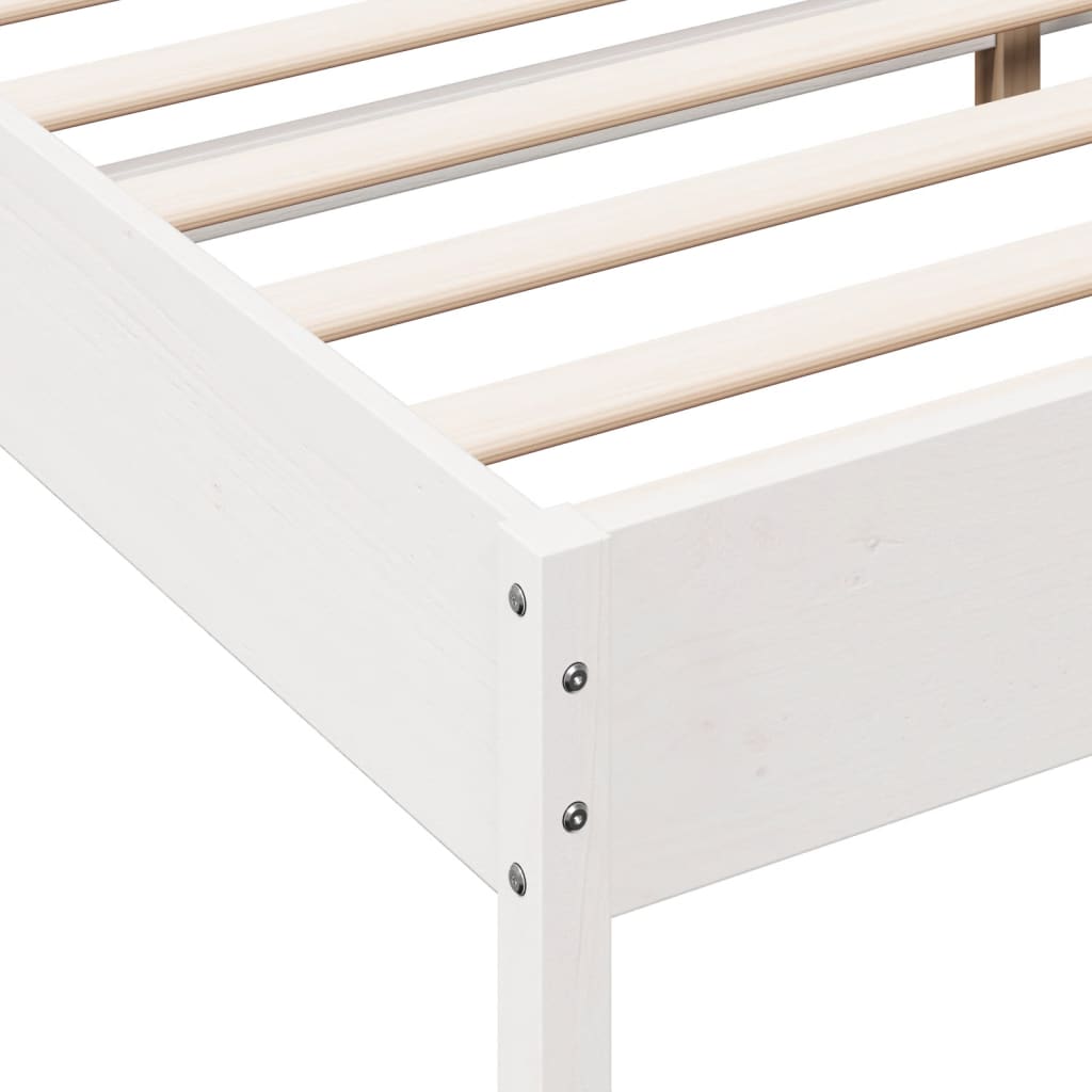 vidaXL Bed Frame without Mattress White 140x200 cm Solid Wood Pine