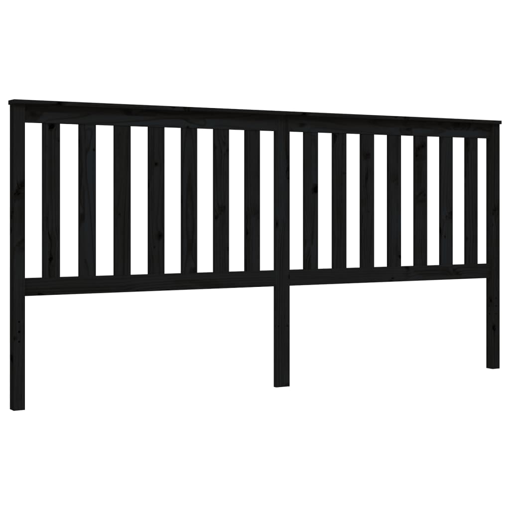 vidaXL Bed Frame with Headboard Black 200x200 cm Solid Wood