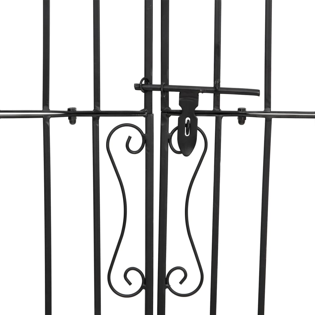 vidaXL Garden Gate Black 121x8x150 cm Wrought Iron