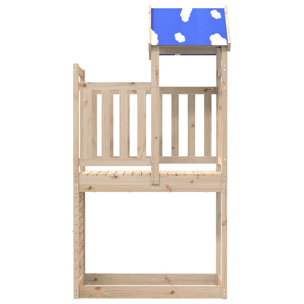 vidaXL Play Tower with Rockwall 110.5x52.5x215cm Solid Wood Pine