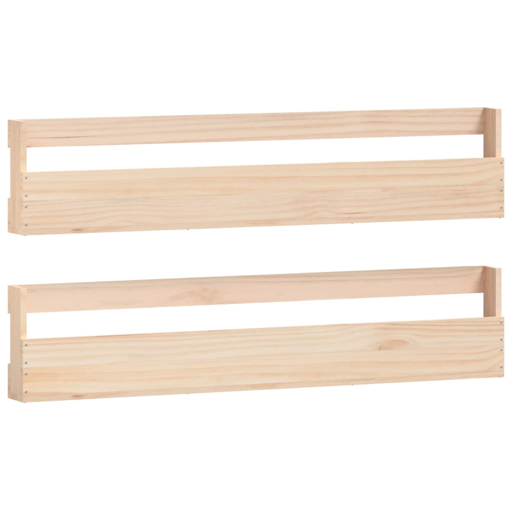 vidaXL Wall-mounted Shoe Racks 2 pcs 110x9x23 cm Solid Wood Pine