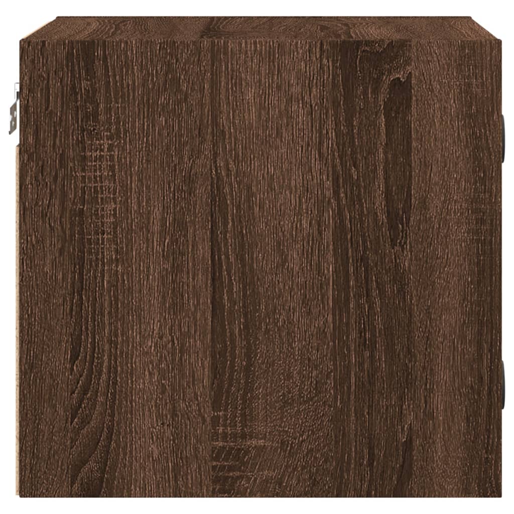 vidaXL Bedside Cabinet with Glass Door Brown Oak 35x37x35 cm