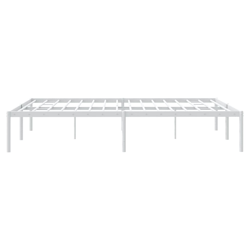 vidaXL Metal Bed Frame without Mattress White 160x200 cm