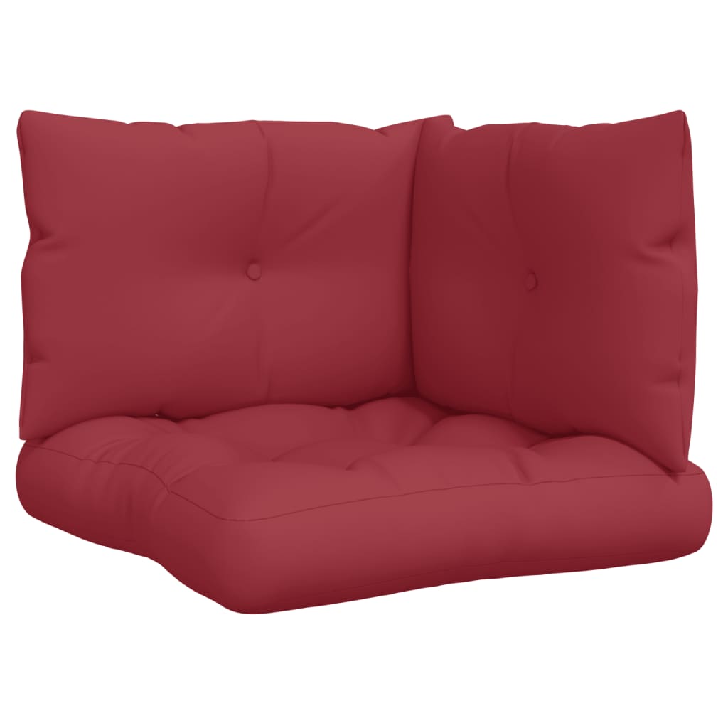 vidaXL Pallet Cushions 3 pcs Wine Red Fabric