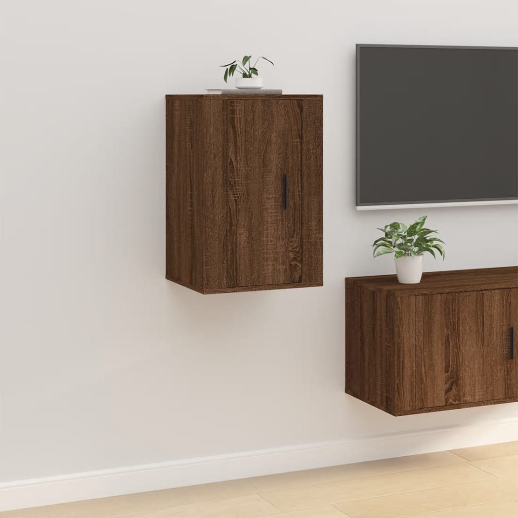 vidaXL Wall Mounted TV Cabinets 2 pcs Brown Oak 40x34.5x60 cm