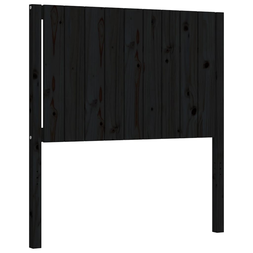 vidaXL Bed Frame without Mattress Black 90x200 cm Solid Wood