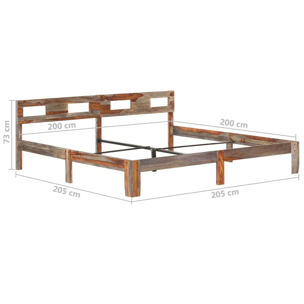 vidaXL Bed Frame without Mattress Solid Wood 200x200 cm