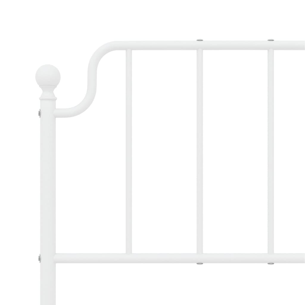 vidaXL Metal Bed Frame without Mattress with Headboard White 140x200 cm