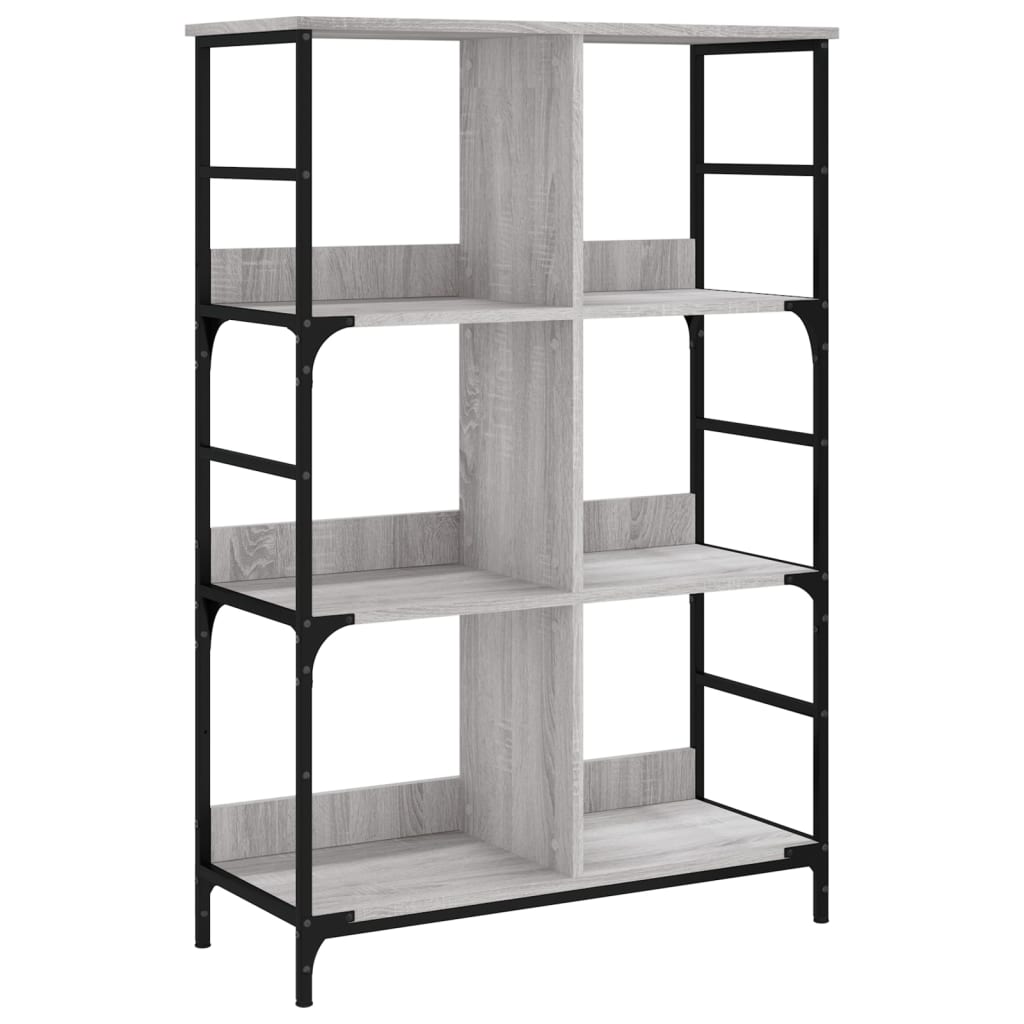 vidaXL Bookshelf Grey Sonoma 78.5x33x117.5 cm Engineered Wood