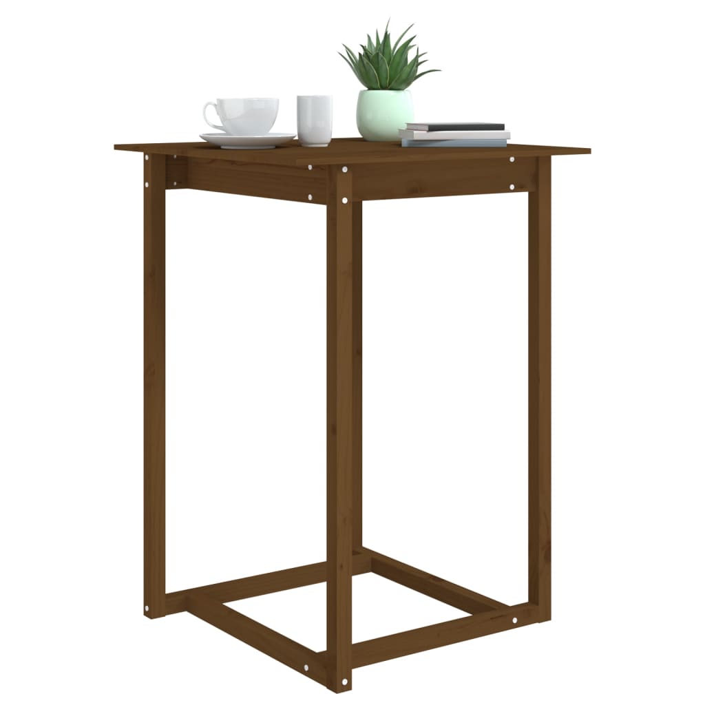 vidaXL Bar Table Honey Brown 80x80x110 cm Solid Wood Pine