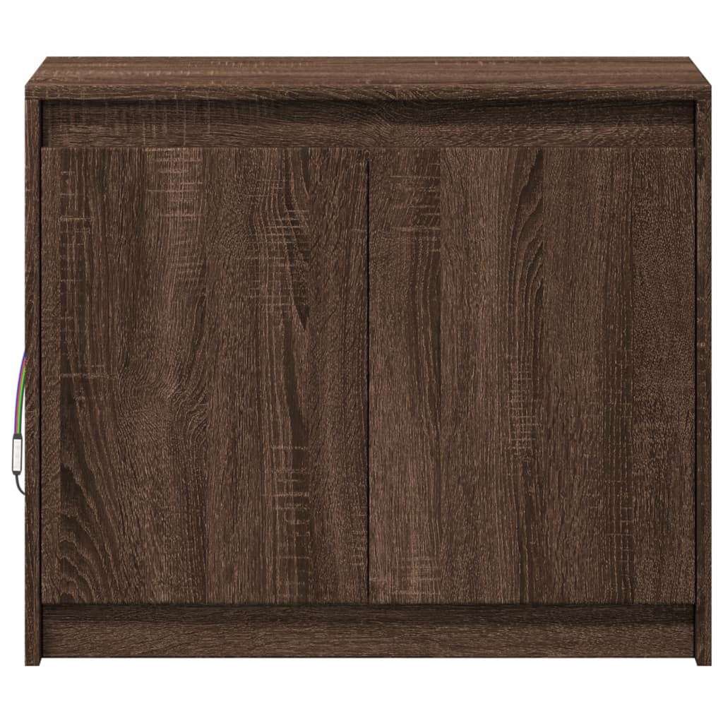 vidaXL Sideboard with LED Brown Oak 72x34x61 cm Engineered Wood