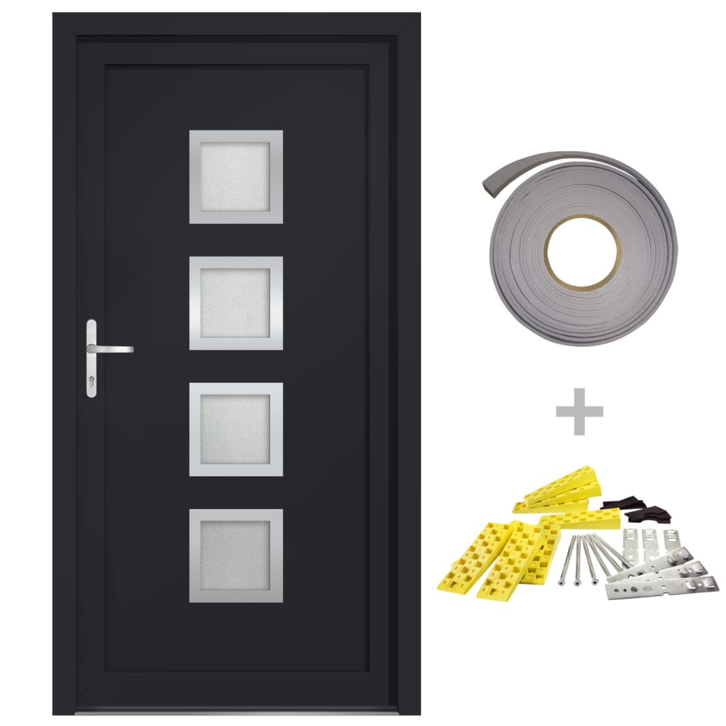 vidaXL Front Door Anthracite 108x200 cm PVC