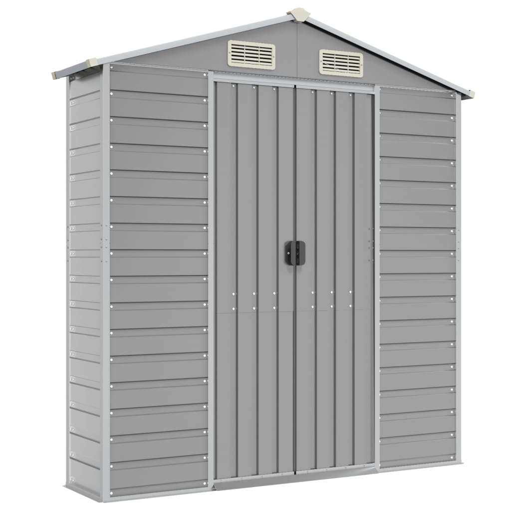 vidaXL Garden Shed Light Grey 191x640x198 cm Galvanised Steel