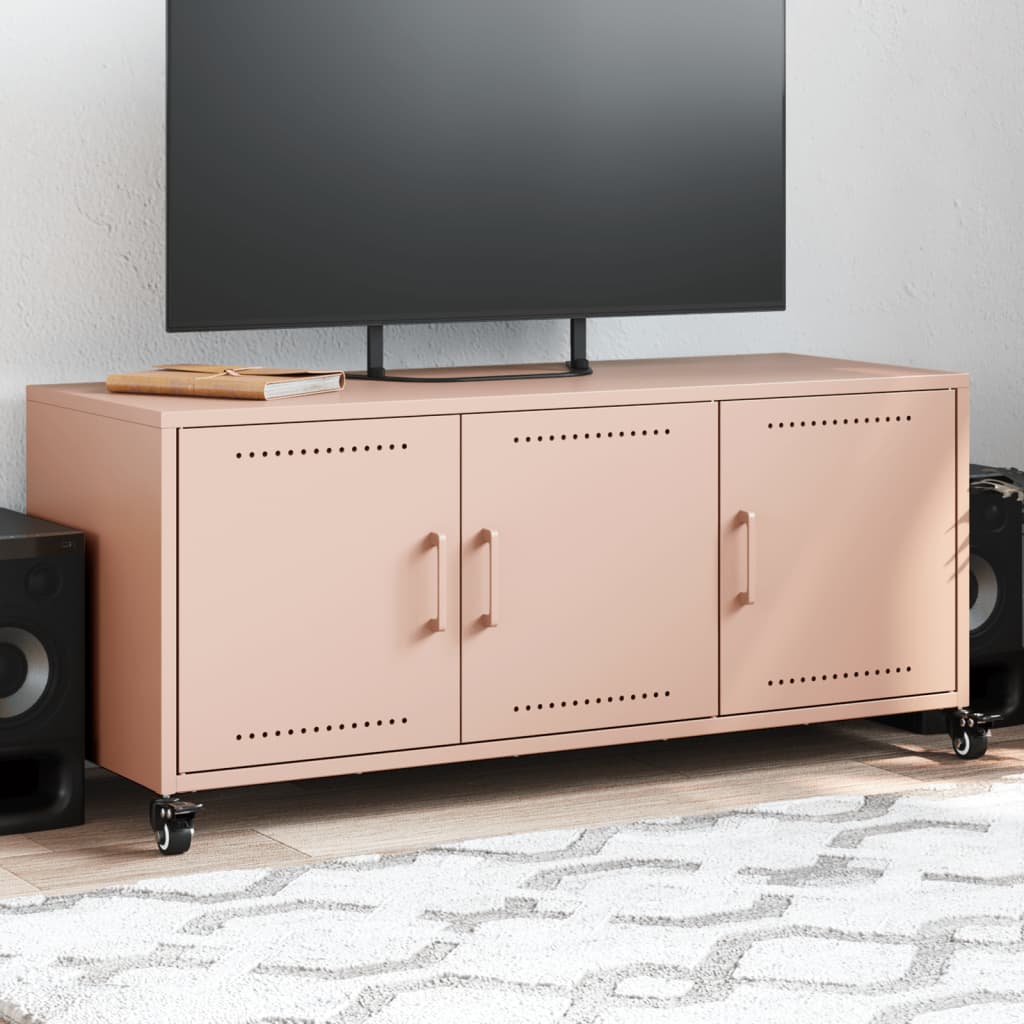 vidaXL TV Cabinet Pink 100.5x39x43.5 cm Steel